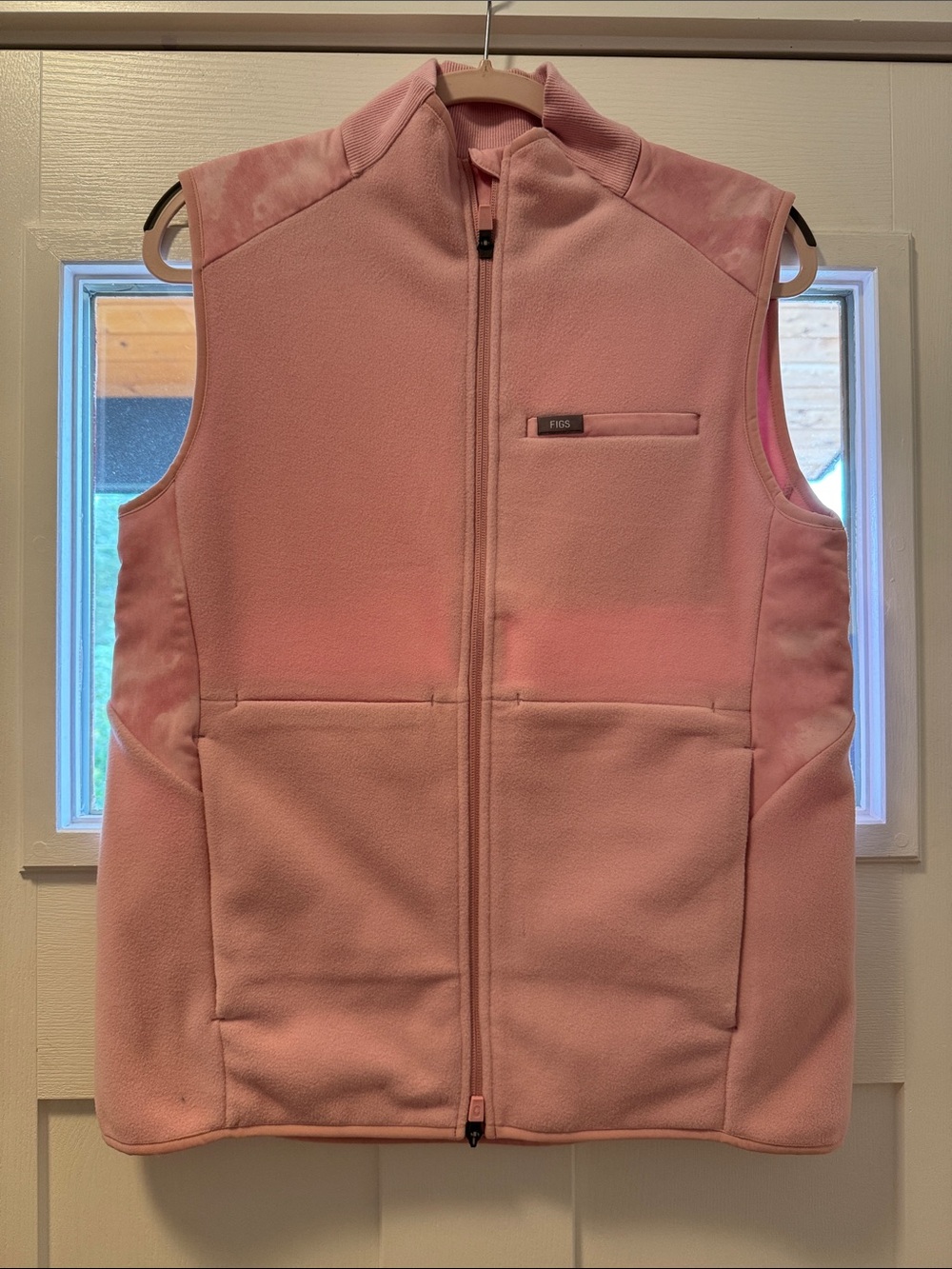 Figs Marbled Rose Fleece Zip Vest